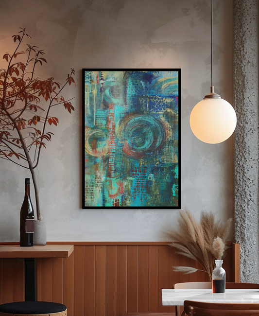 Echoes in Blue – Modern Abstract Painting with Textured Layers