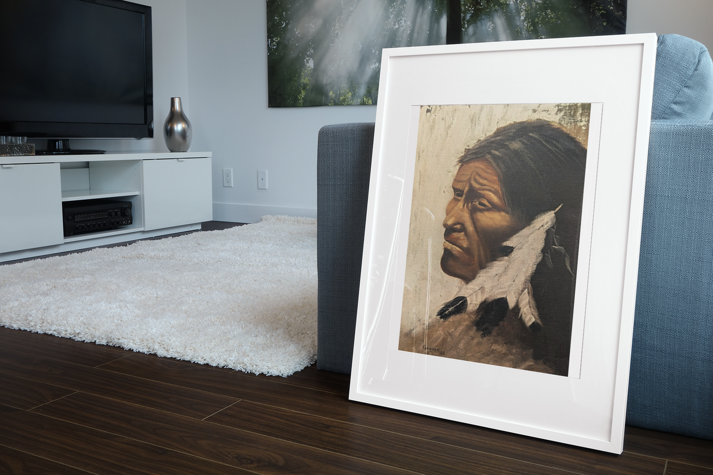 Through Time’s Eyes,Vintage Native-Inspired Oil Portrait 1984