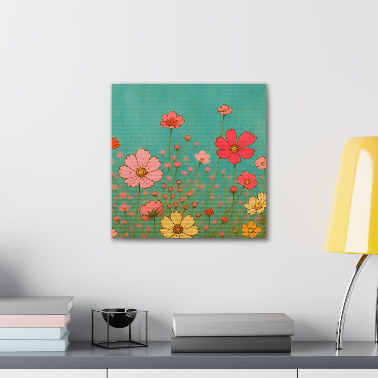 Blossom Breeze (Canvas)-Colorful Wildflower Art Print for Nursery or Bedroom | Floral Wall Decor