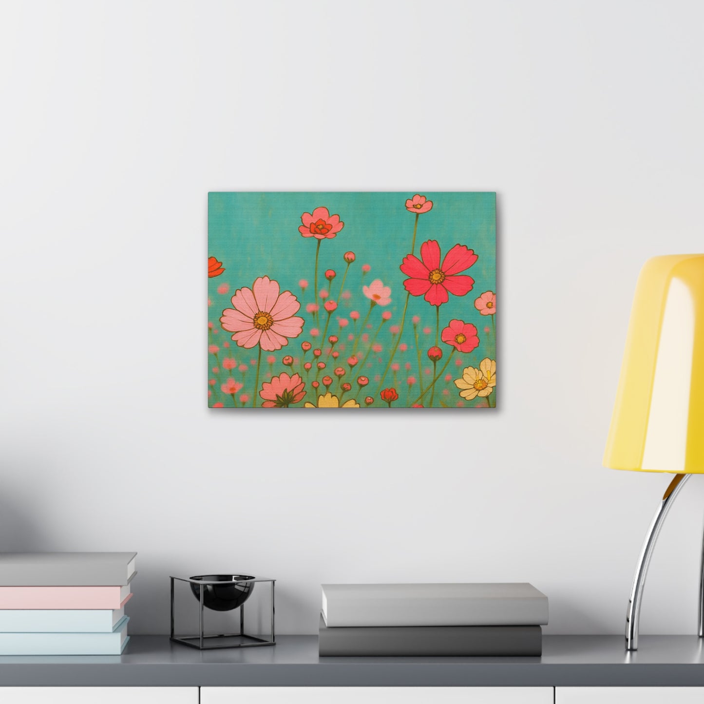 Blossom Breeze (Canvas)-Colorful Wildflower Art Print for Nursery or Bedroom | Floral Wall Decor