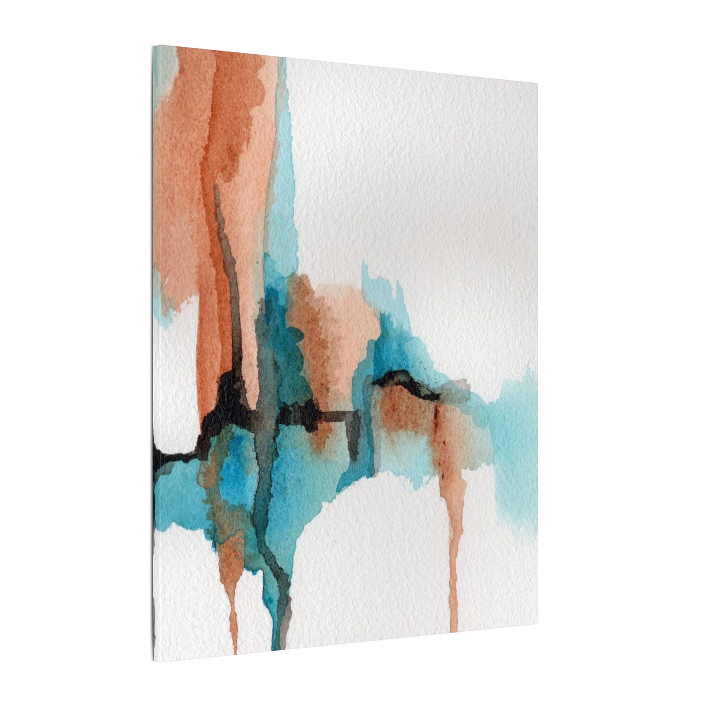Desert Currents-Boho Abstract Wall Art in Copper and Turquoise