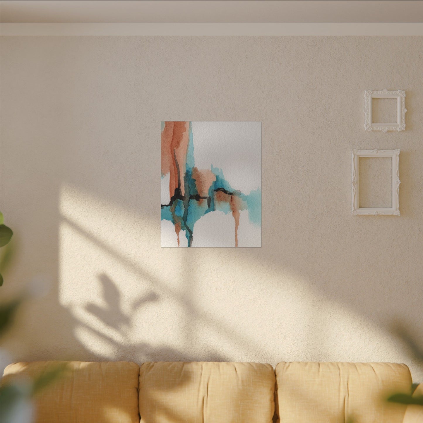 Desert Currents-Boho Abstract Wall Art in Copper and Turquoise