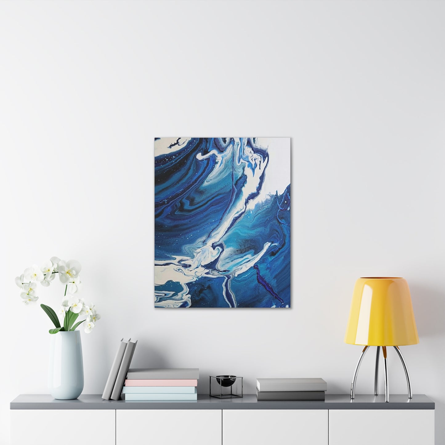 Ocean in Motion (Vertical) Modern Ocean-Inspired Abstract Art for Beach House Decor