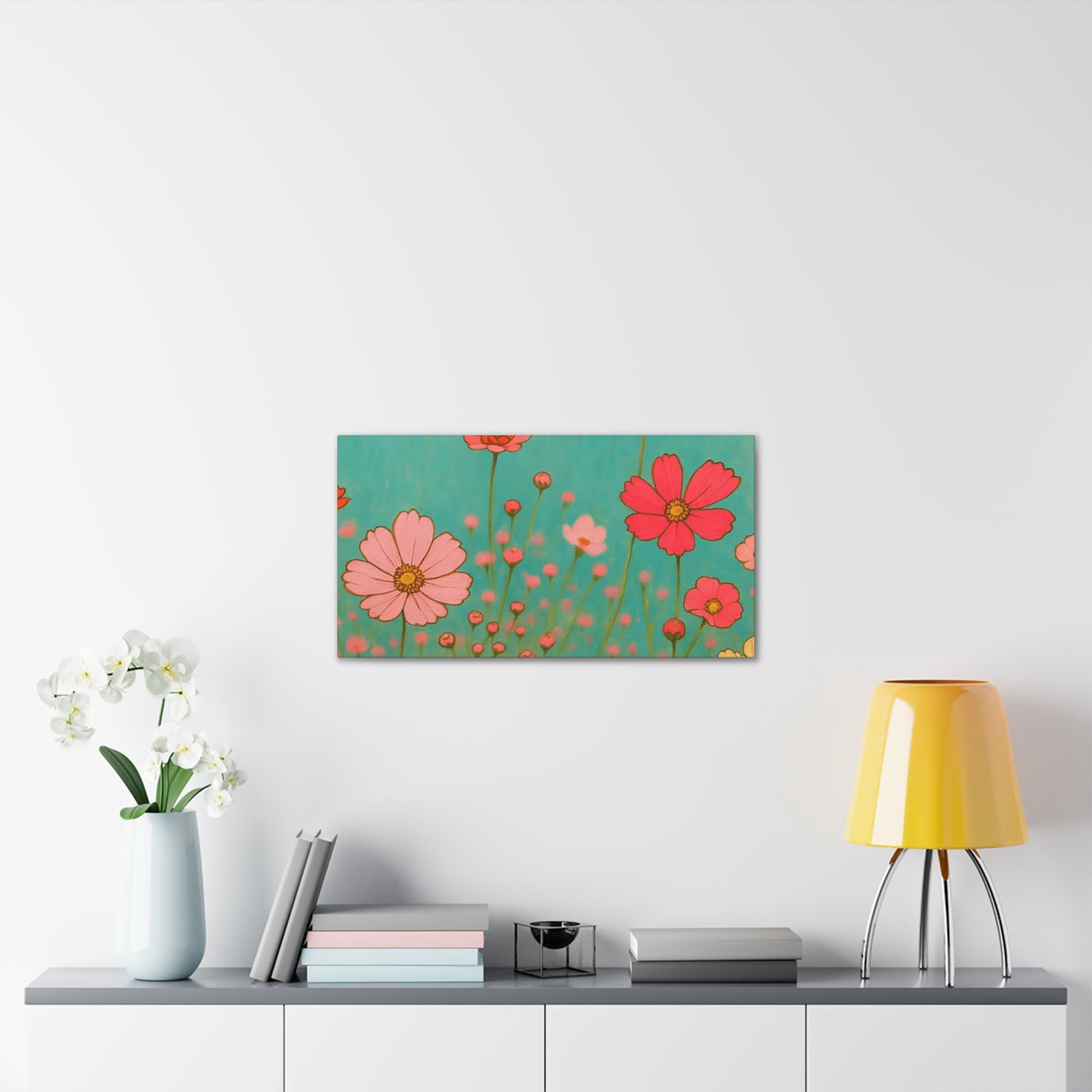 Blossom Breeze (Canvas)-Colorful Wildflower Art Print for Nursery or Bedroom | Floral Wall Decor