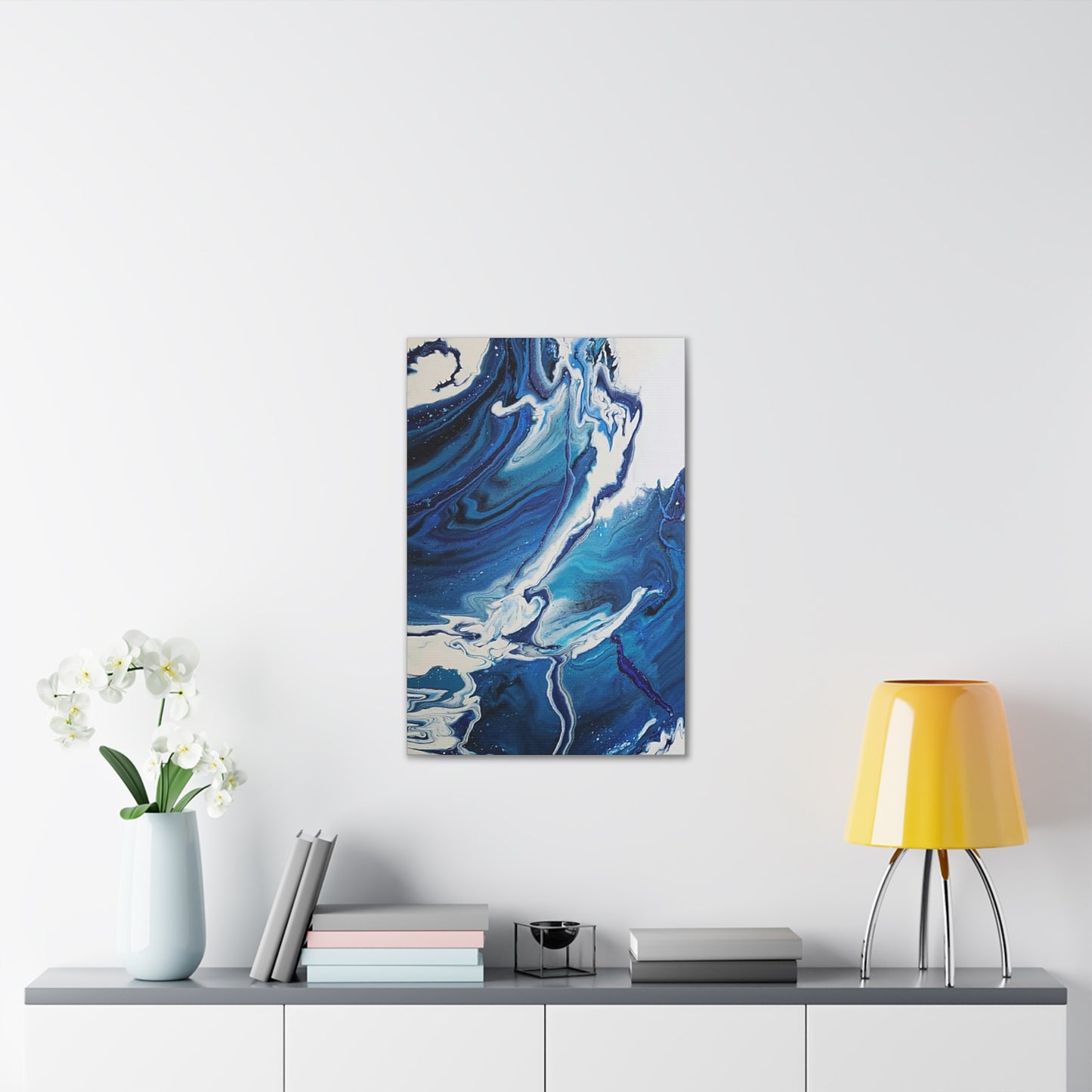 Ocean in Motion (Vertical) Modern Ocean-Inspired Abstract Art for Beach House Decor