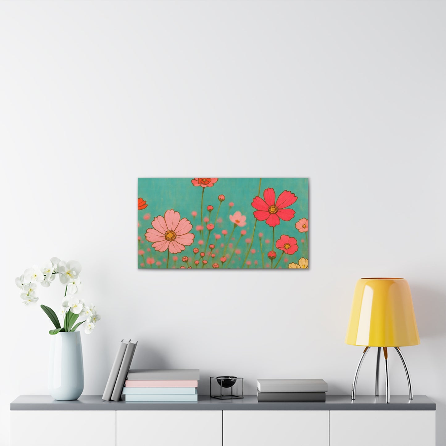 Blossom Breeze (Canvas)-Colorful Wildflower Art Print for Nursery or Bedroom | Floral Wall Decor