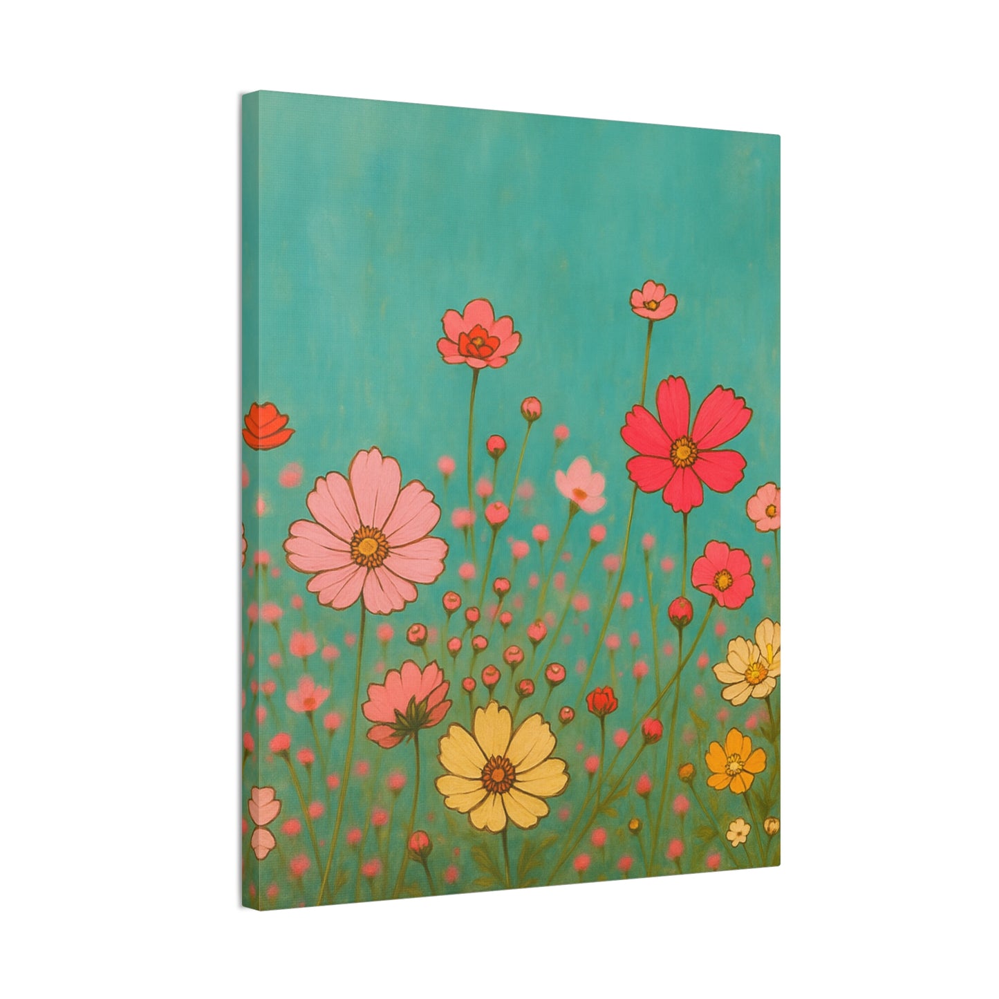 Blossom Breeze (Canvas)-Colorful Wildflower Art Print for Nursery or Bedroom | Floral Wall Decor