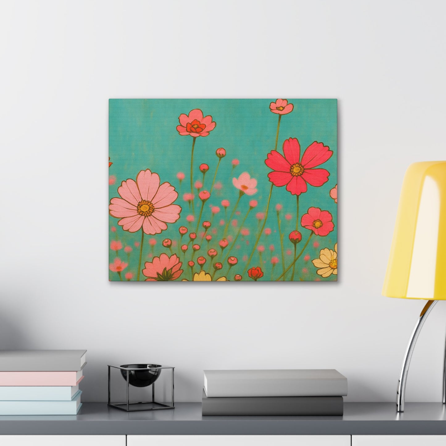 Blossom Breeze (Canvas)-Colorful Wildflower Art Print for Nursery or Bedroom | Floral Wall Decor