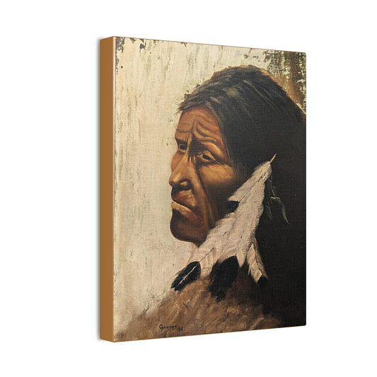 Through Time’s Eyes,Vintage Native-Inspired Oil Portrait 1984