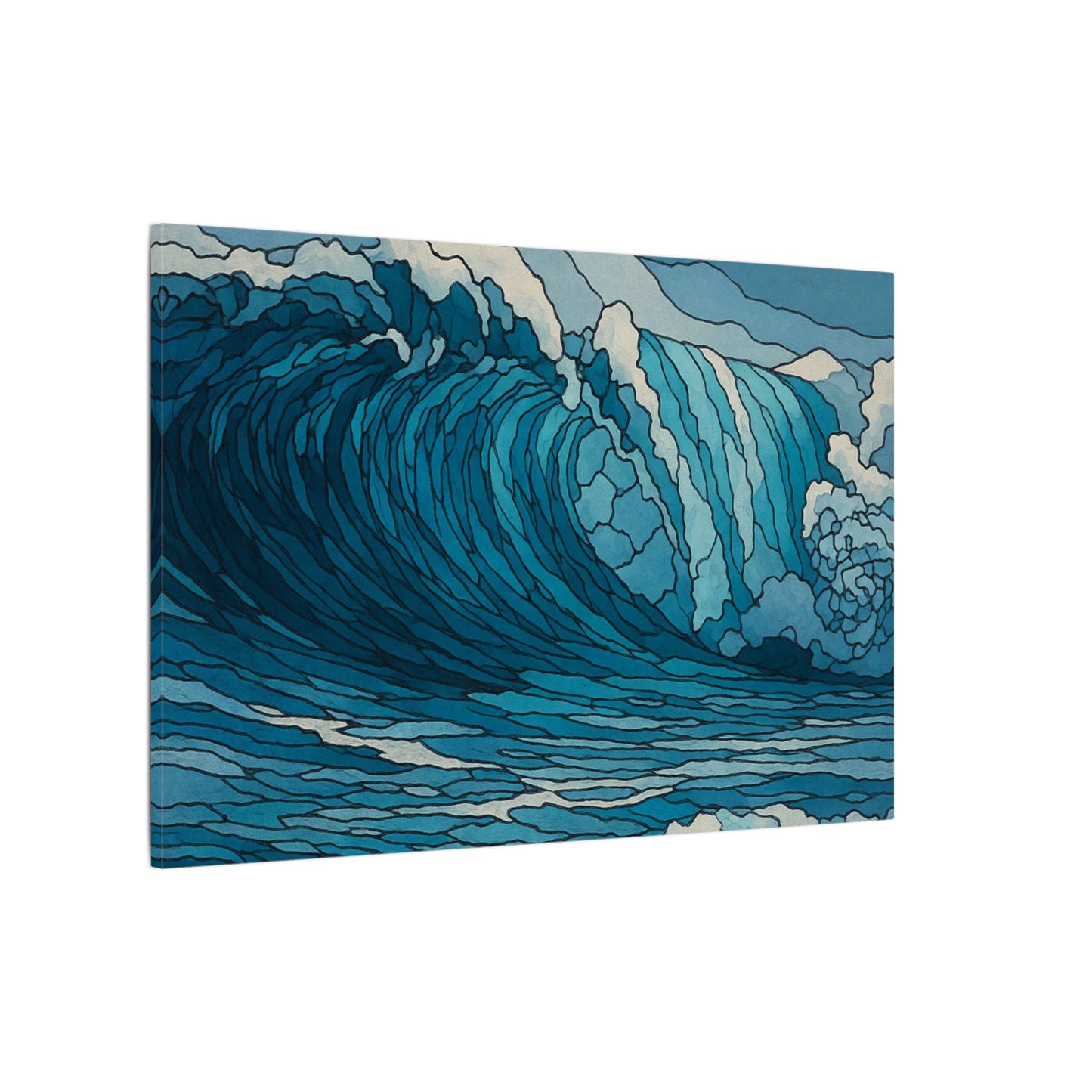 Ocean in Motion – Digital Watercolor Abstract Wave Wall Art Print