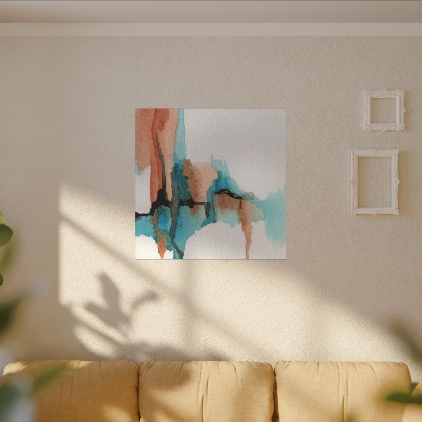 Desert Currents-Boho Abstract Wall Art in Copper and Turquoise