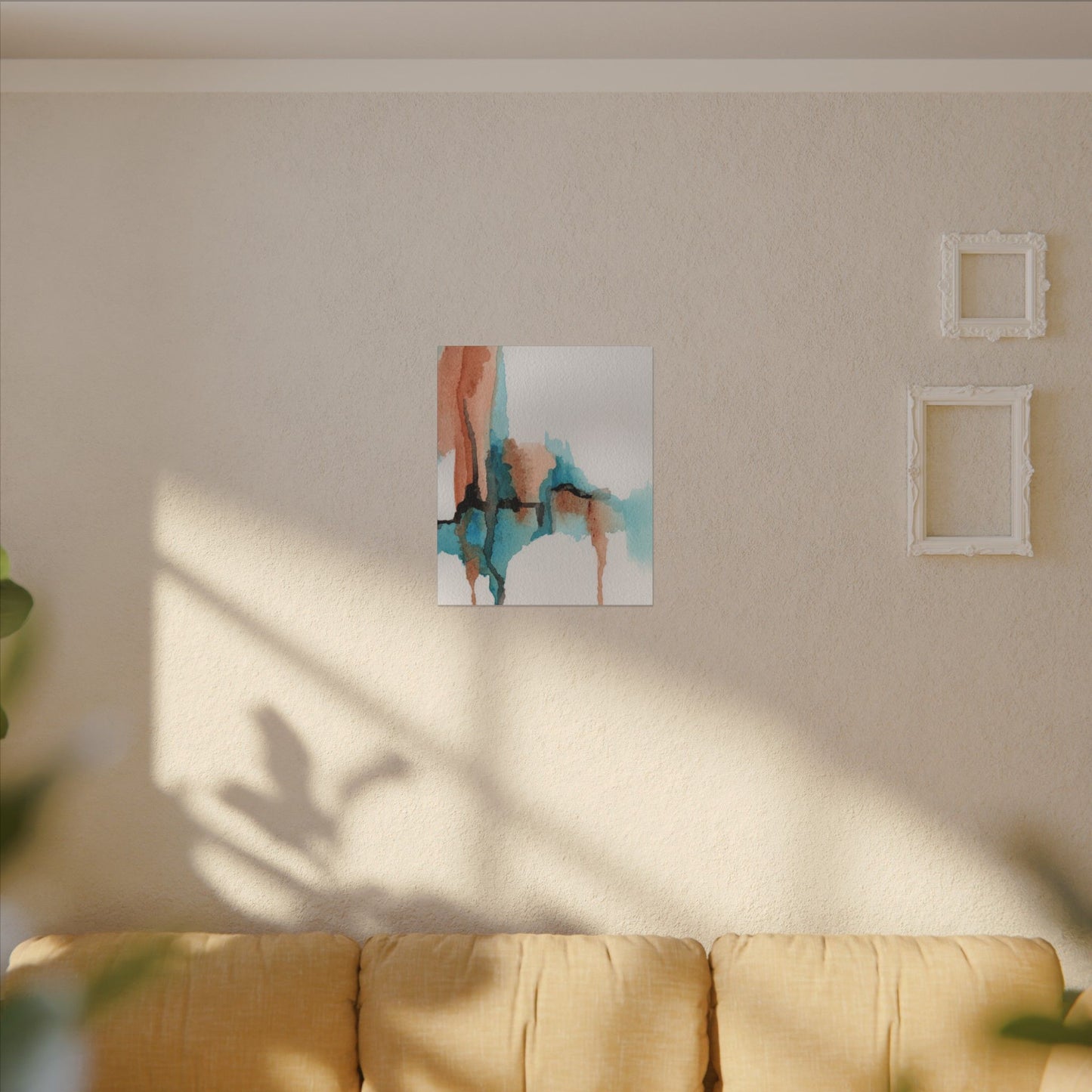 Desert Currents-Boho Abstract Wall Art in Copper and Turquoise