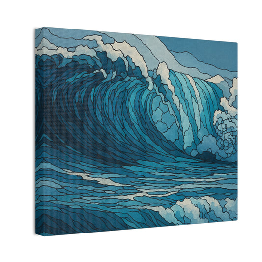 Tidal Energy, Abstract Digital Watercolor Wave Painting