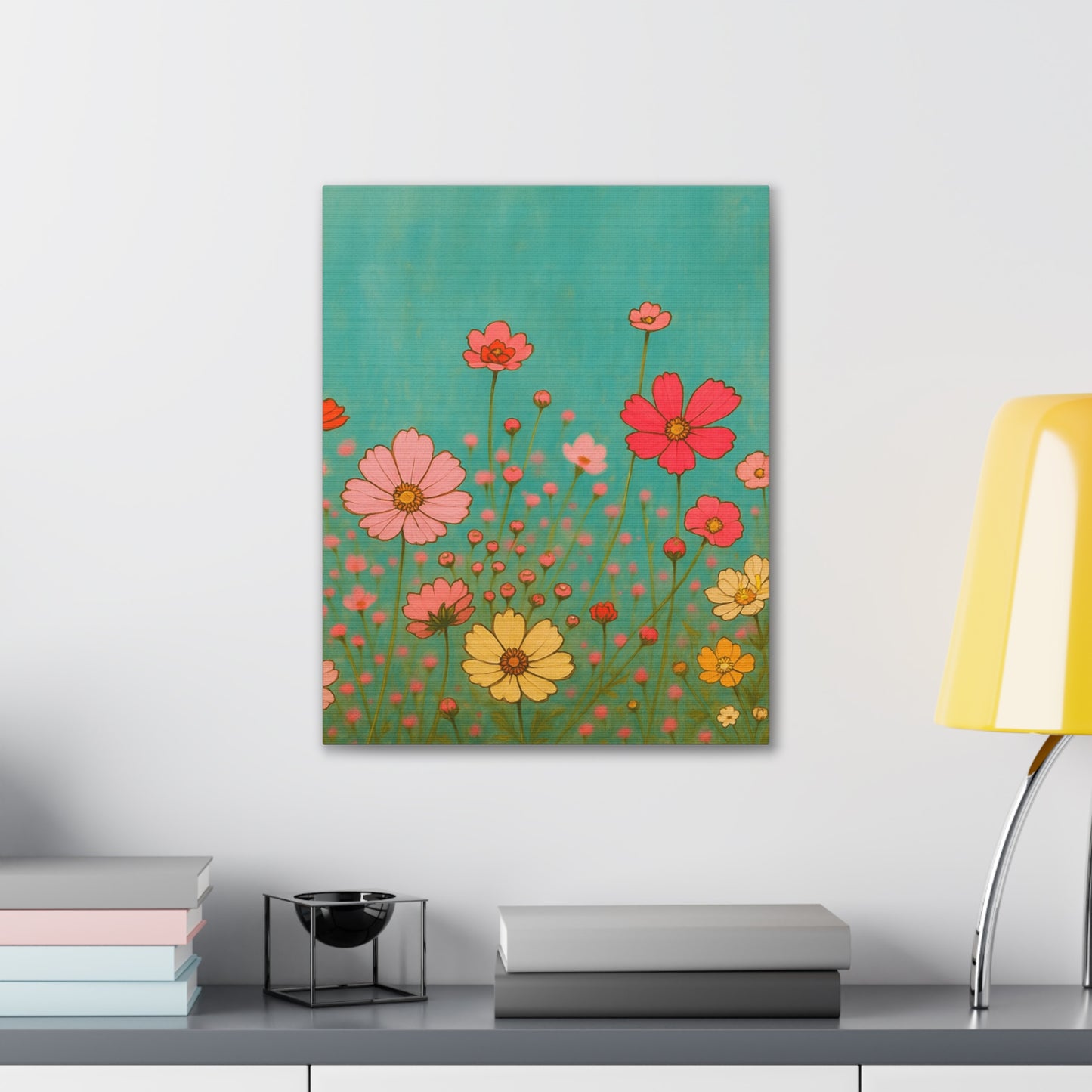 Blossom Breeze (Canvas)-Colorful Wildflower Art Print for Nursery or Bedroom | Floral Wall Decor