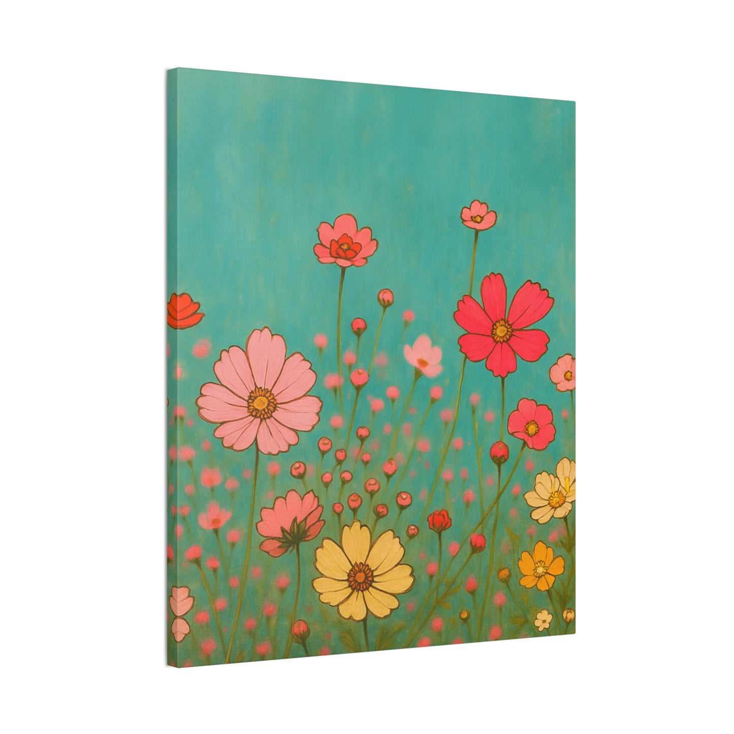 Blossom Breeze (Canvas)-Colorful Wildflower Art Print for Nursery or Bedroom | Floral Wall Decor