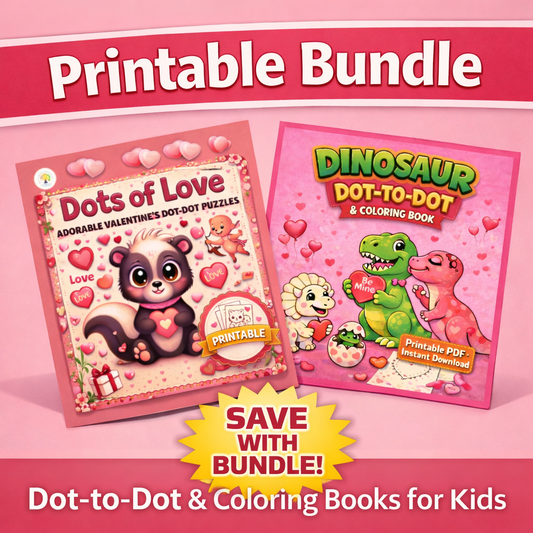 Valentine Dot-to-Dot Printable Bundle (Ages 3–6)
