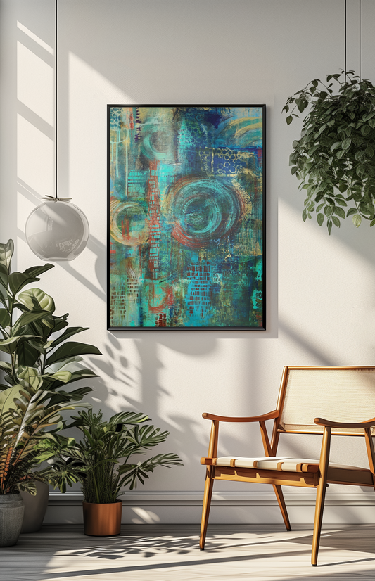 Echoes in Blue – Modern Abstract Painting with Textured Layers
